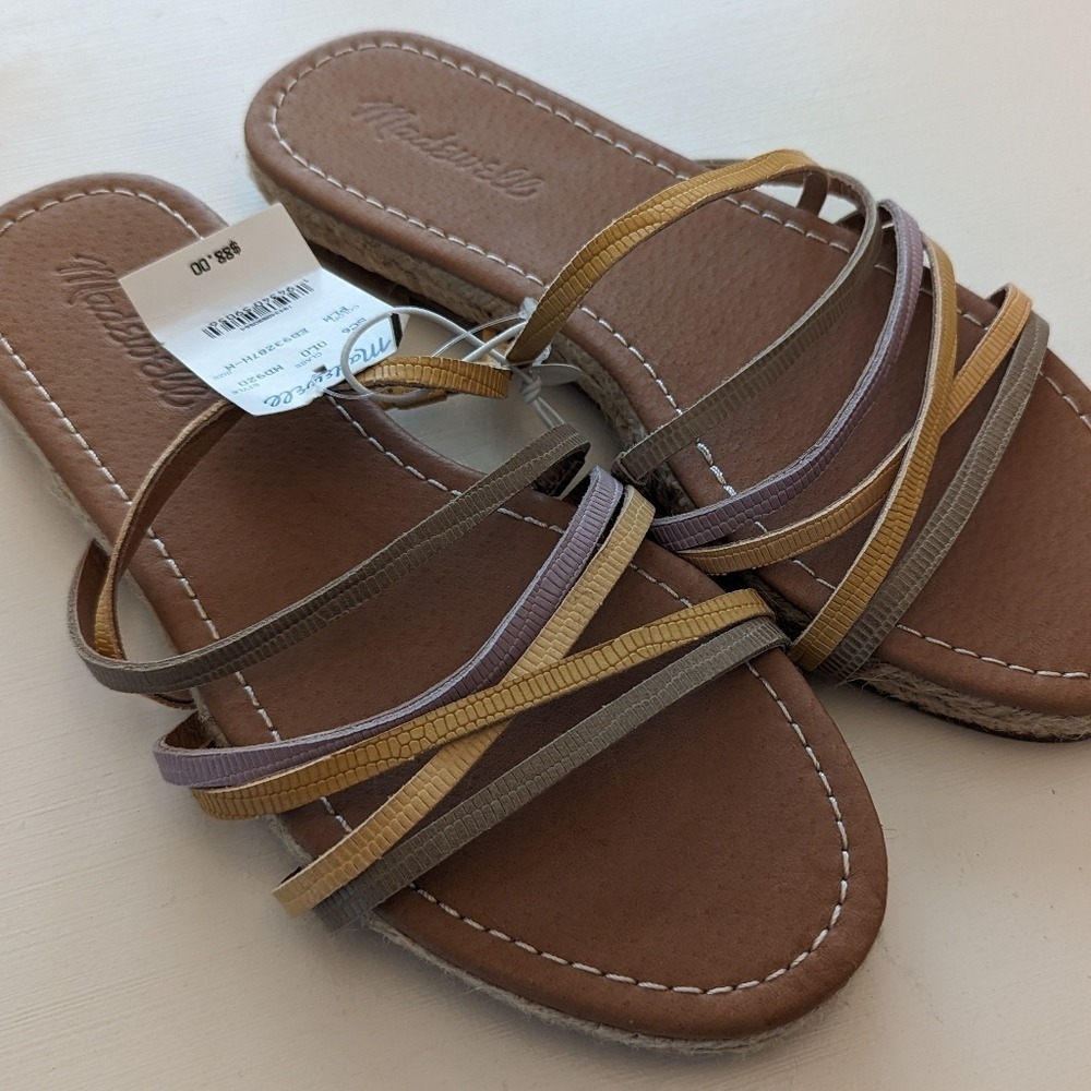 NWT Madewell Kathryn Strappy Leather Sandal‎ Espadrilles size 7.5